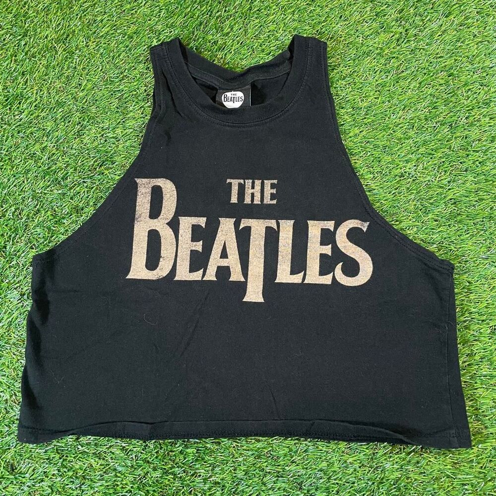 The Beatles 2014 graphic black tank top with white logo Women’s size S